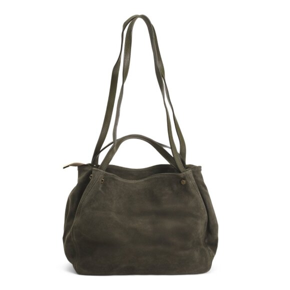 CHEVAL Olive Made In Italy Suede Satchel Crossbody